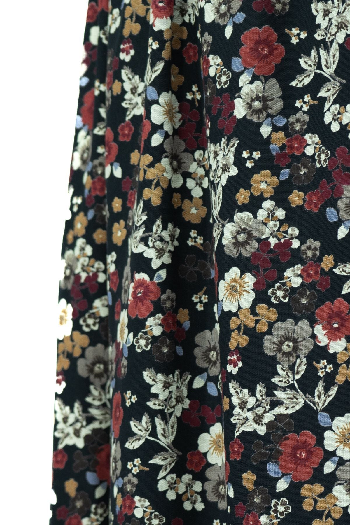 Kadın Anne Etek Dokuma Viskon Kumaş Papatyam Çiçeği Desenli Rahat Kesim Tam Kalıp